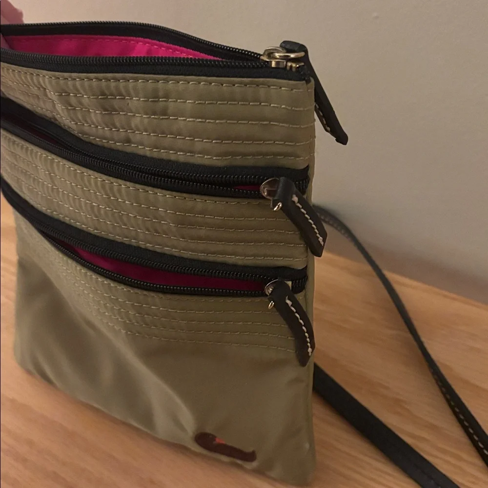 Dooney & Bourke Olive Green Crossbody Nylon Bag with Duck Accent - Picture 3 of 8